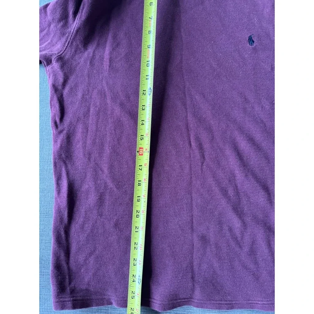 Polo Ralph Lauren Large Maroon Waffle-Knit Thermal Long-Sleeve Shirt